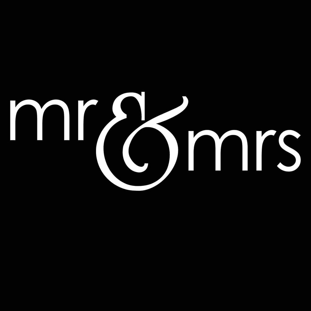 Vinyl Decal Sticker for Computer Wall Car Mac MacBook and More - Mr & Mrs - 7 x 2.4 inches