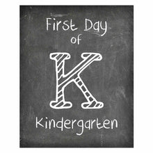 Load image into Gallery viewer, First Day of School Print, Reusable 8&quot; x 10&quot; Photo Prop for Kids Back to School Sign for Photos, Frame Not Included (8&quot; x 10&quot; Chalk, Kindergarten)