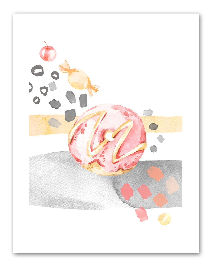 Sweet Treats Icecream Cake Waffle Wall Art Prints Set - Ideal Gift For Family Room Kitchen Play Room Wall Décor Birthday Wedding Anniversary | Set of 4 - Unframed- 8x10 Photos