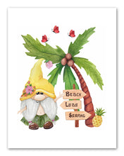 Load image into Gallery viewer, Aloha Hawaiian Gnomes Bedroom Wall Art Prints Set - Home Decor For Kids, Child, Children, Baby or Toddlers Room - Gift for Newborn Baby Shower | Set of 3 - Unframed- 8x10 Photos