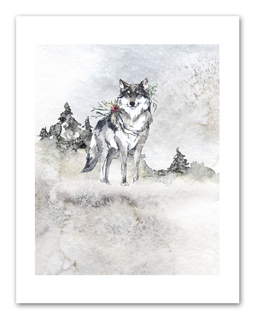 Wolf in Snow Nursery Wall Art Prints Set - Home Decor For Kids, Child, Children, Baby or Toddlers Room - Gift for Newborn Baby Shower | Set of 3 - Unframed- 8x10 Photos