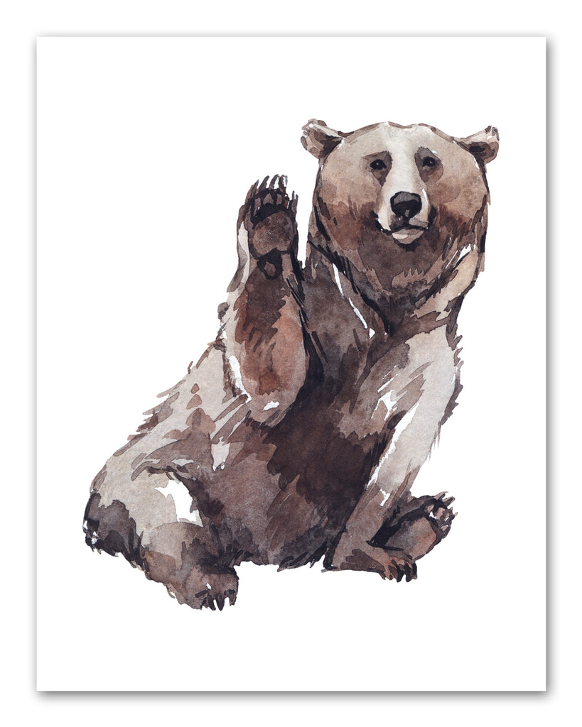 Watercolour Bears Wall Art Prints Set - Home Decor For Kids, Child, Children, Baby or Toddlers Room - Gift for Newborn Baby Shower | Set of 3 - Unframed- 8x10 Photos