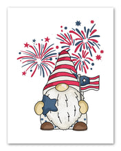 Load image into Gallery viewer, American Patriotic Gnome Independence Day 4th Of July Wall Art Prints Set - Ideal Gift For Family Room Kitchen Play Room Wall Décor Birthday Wedding Anniversary | Set of 3 - Unframed- 8x10 Photos