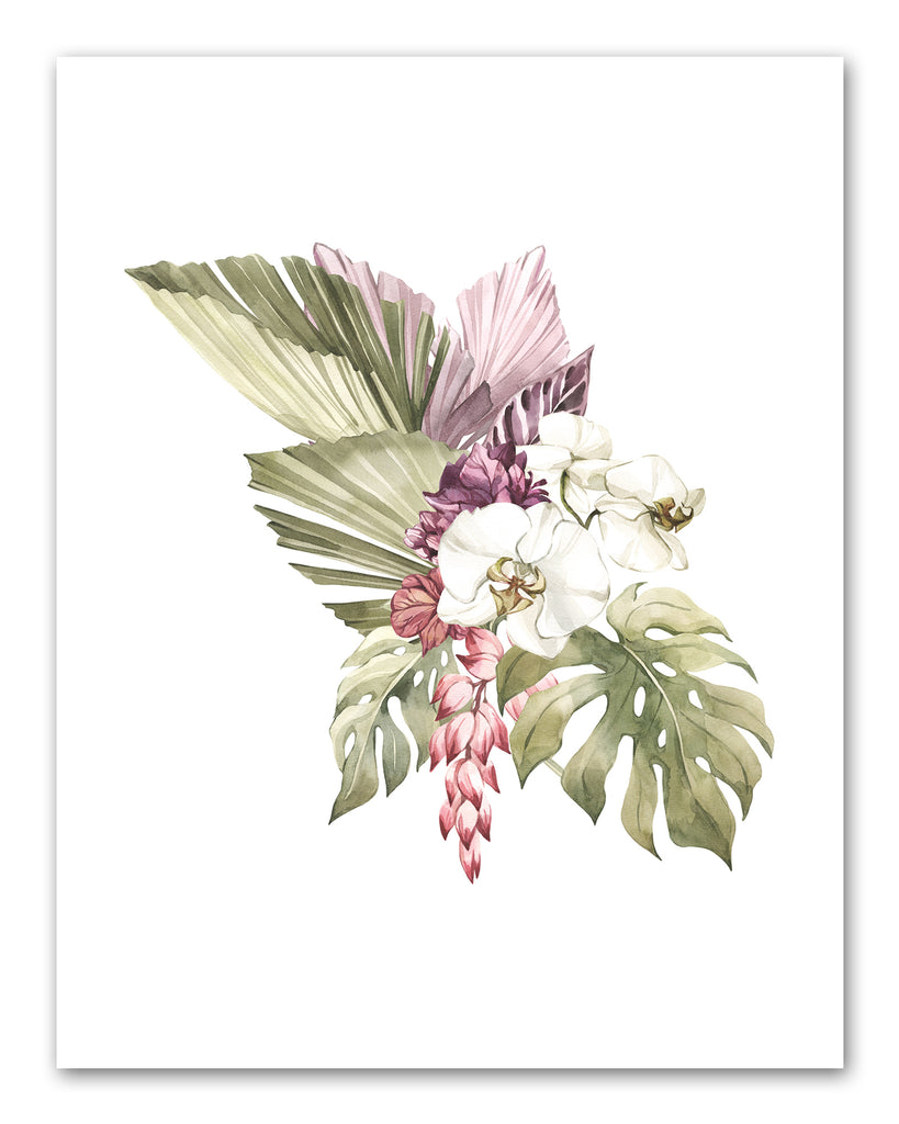Botanical Plants Green, White ,Red & Purple Foliage Wall Art Prints Set - Ideal Gift For Family Room Kitchen Play Room Wall Décor Birthday Wedding Anniversary | Set of 4 - Unframed- 8x10 Photos