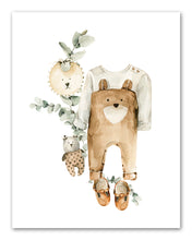 Load image into Gallery viewer, Teddy Suit &amp; Sandle Boho Nursery Wall Art Prints Set - Home Decor For Kids, Child, Children, Baby or Toddlers Room - Gift for Newborn Baby Shower | Set of 4 - Unframed- 8x10 Photos