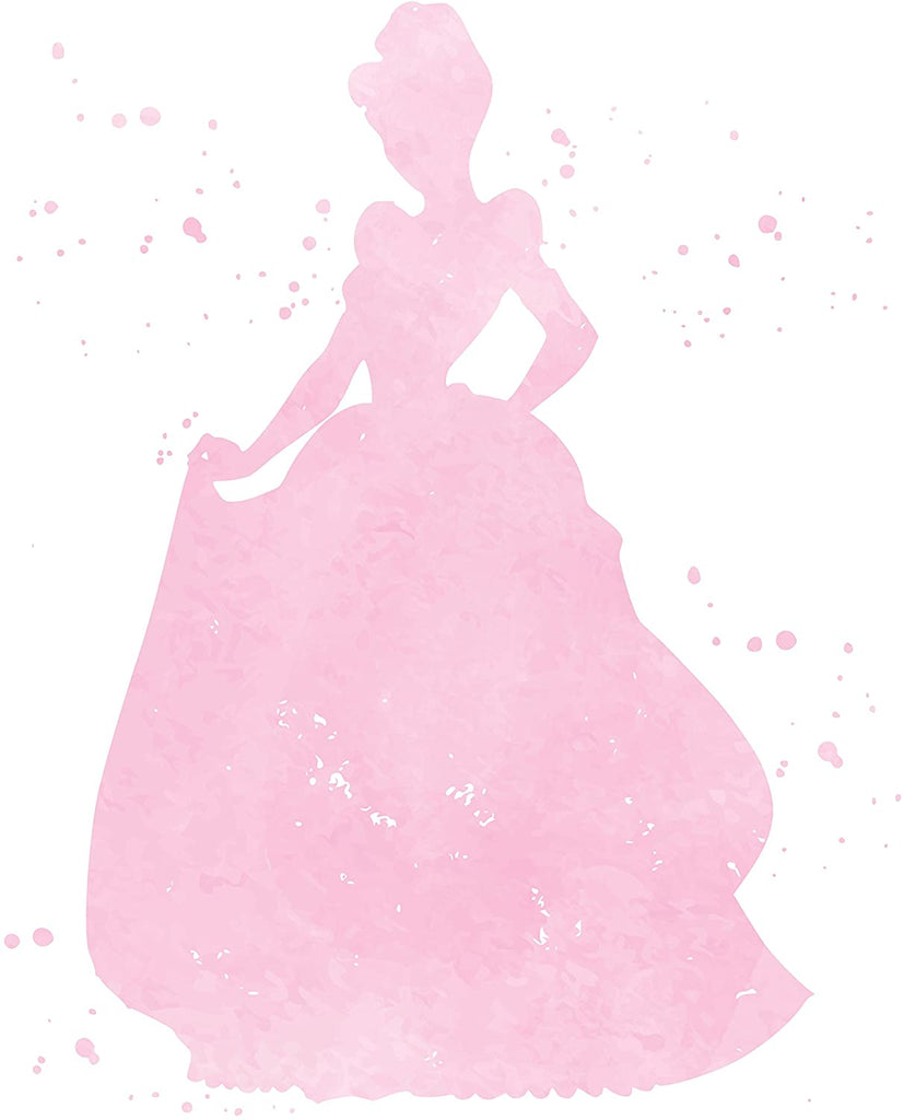 Cinderella and Disney Inspired - Pink Watercolor Poster Print Photo Quality - Made in USA - Frame not Included (8x10, Cinderella - Pink)
