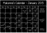 Chalkboard Sticker Calendar Wall Decal with Notes Area and Liquid Chalk Pen Chalkboard Marker (34