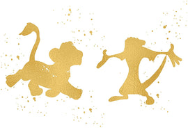 Lion King and Disney Inspired Set of 3 Poster Print Photo Quality - Nursery and Home Decor Made in USA - Frame not Included (8x10, Gold Set 3)