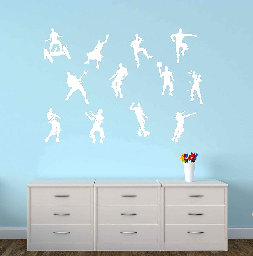 Gamer Dances and Character Boys Wall Art. Video Game Decal for Bedroom, Fort or Family Game Room. Royale Battle Décor Gifts USA Made Vinyl Sticker Gifts 5" High Characters