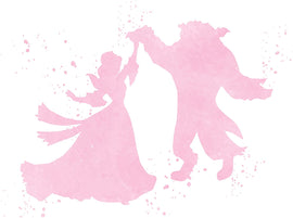 Set of 3 Pink Watercolor Prints Inspired by Beauty and The Beast - Made in USA - Disney Inspired - Home Art Print -Frame not Included (8x10, Pink Set 2)