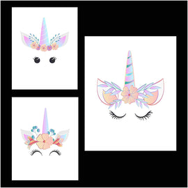 Unicorn Watercolor Wall Art Prints (Set of 3) Unframed 8