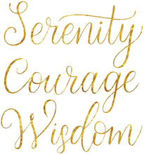 Load image into Gallery viewer, Serenity Courage Wisdom Poster Print Photo Quality - Inspirational Wall Art for Alcoholics Anonymous, AA, Narcotics Anonymous, NA - Made in USA (16x20, Gold)