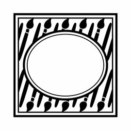 Vinyl Decal Sticker for Computer Wall Car Mac Macbook and More - Paintbrush Frame Decal