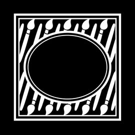 Vinyl Decal Sticker for Computer Wall Car Mac Macbook and More - Paintbrush Frame Decal