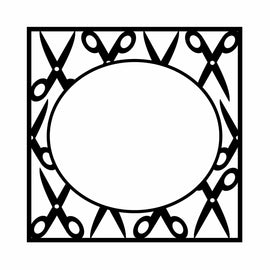 Vinyl Decal Sticker for Computer Wall Car Mac Macbook and More - Scissor Decal Frame