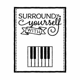 Vinyl Decal Sticker for Computer Wall Car Mac MacBook and More - Surround Yourself with Harmony - Decal for Music, Musician, Piano, Guitar