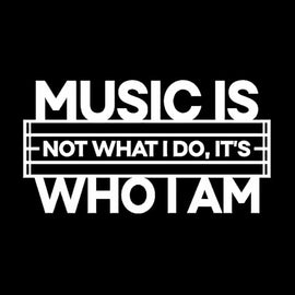 Vinyl Decal Sticker for Computer Wall Car Mac MacBook and More - Music is Who I Am