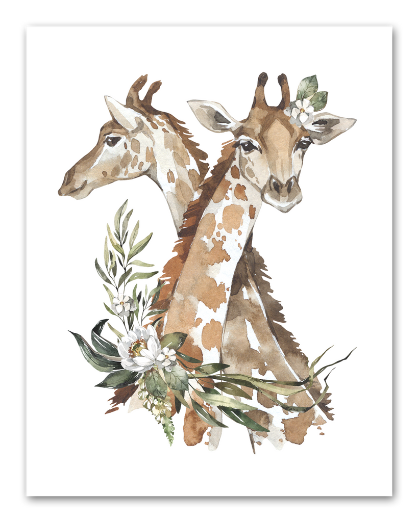 Loin Tiger & Garaph Safari Animal Nursery Wall Art Prints Set - Home Decor For Kids, Child, Children, Baby or Toddlers Room - Gift for Newborn Baby Shower | Set of 4 - Unframed- 8x10 Photos