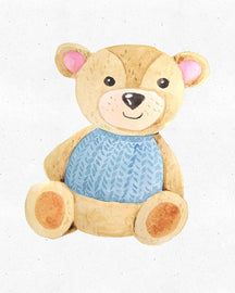 Teddy Bear Watercolor Nursery Wall Art Print (Set of 3) - Unframed 8