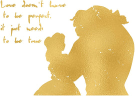 Set of 3 Gold Print Inspired by Beauty and The Beast - Made in USA - Disney Inspired - Home Art Print -Frame not Included (8x10, Gold Set 2)