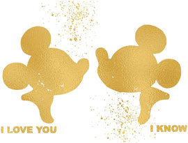 Inspired by Mickey and Minnie Mouse Love and Friendship - Poster Print Photo Quality - Made in USA - Disney Inspired - Home Art Print -Frame not Included (8x10, Gold)