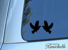 Load image into Gallery viewer, Vinyl Decal Sticker for Computer Wall Car Mac MacBook and More Birds Wedding Love Dove Decal - Size 5.2 x 3 inches