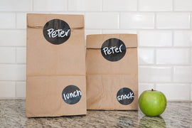 Reusable Chalk Labels - 30 Circle Shape Adhesive Chalkboard Stickers in 3 Sizes, Light Material with Removable Adhesive and Smooth Writing Surface. Can be Wiped Clean and Reused