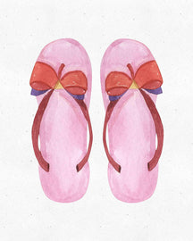 Watercolor flip Flop Wall Art Prints (Set of 3) Unframed 8