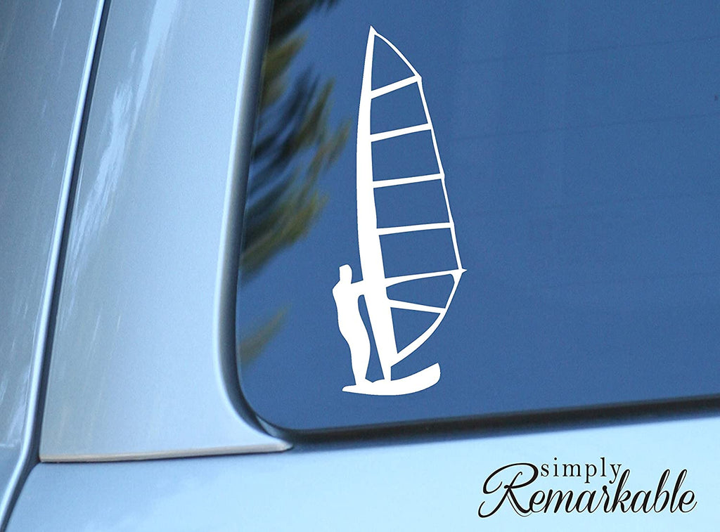 Vinyl Decal Sticker for Computer Wall Car Mac MacBook and More Sports Windsurfing Decal - Size - 7 x 2.5 inches
