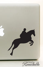Load image into Gallery viewer, Vinyl Decal Sticker for Computer Wall Car Mac MacBook and More Horse Jumping Decal - Size 5.2 5.4 inches