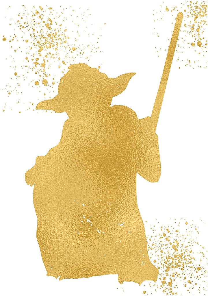 Gold Print - Yoda Jedi Master Inspired by Star Wars - Gold Poster Print Photo Quality - Made in USA - Home Art Print -Frame not Included (8x10, Yoda)