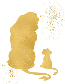 Lion King and Disney Inspired Set of 3 Poster Print Photo Quality - Nursery and Home Decor Made in USA - Frame not Included (8x10, Gold Set 2)