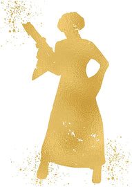 Gold Print - Princess Leia - Inspired by Star Wars - Gold Poster Print Photo Quality - Made in USA - Home Art Print -Frame not Included (8x10, Princess Leia)