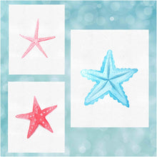 Load image into Gallery viewer, Beautiful Watercolor Ocean Starfish Wall Art Prints (Set of 3) Unframed 8&quot;x10&quot; Posters Beach Lake House or Bathroom Decor