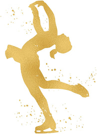 Figure Skating - Poster Print Photo Quality - Made in USA - Ice Skating, Olympics, Ice Dancing, Ice Skater, Figure Skater, Frame not Included (8x10, Ice Skater 2 - Gold)