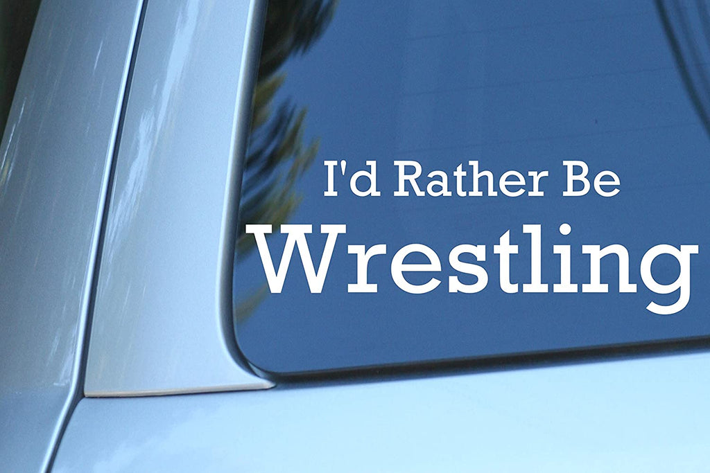 Vinyl Decal Sticker for Computer Wall Car Mac Macbook and More - I'd Rather Be Wrestling