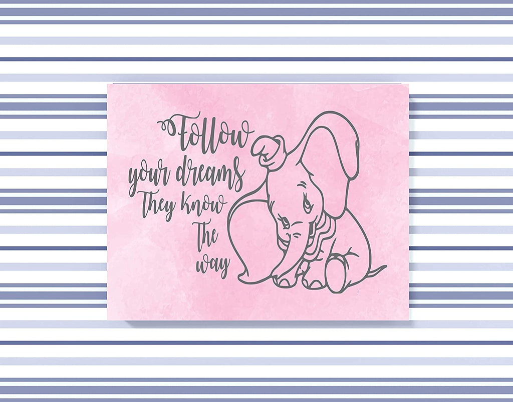 Dumbo Poster Print Photo Quality - Made in USA - Disney Family House Rules - Frame not Included (8" x 10", Pastel 3 Pack)
