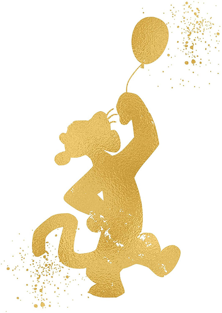 Set of FourGold Prints - Inspired by Winnie the Pooh, Piglet, Tigger and Friendship - Gold Poster Print Photo Quality - Made in USA - Disney Inspired - Home Art Print -Frame not included (8x10, Set 2)