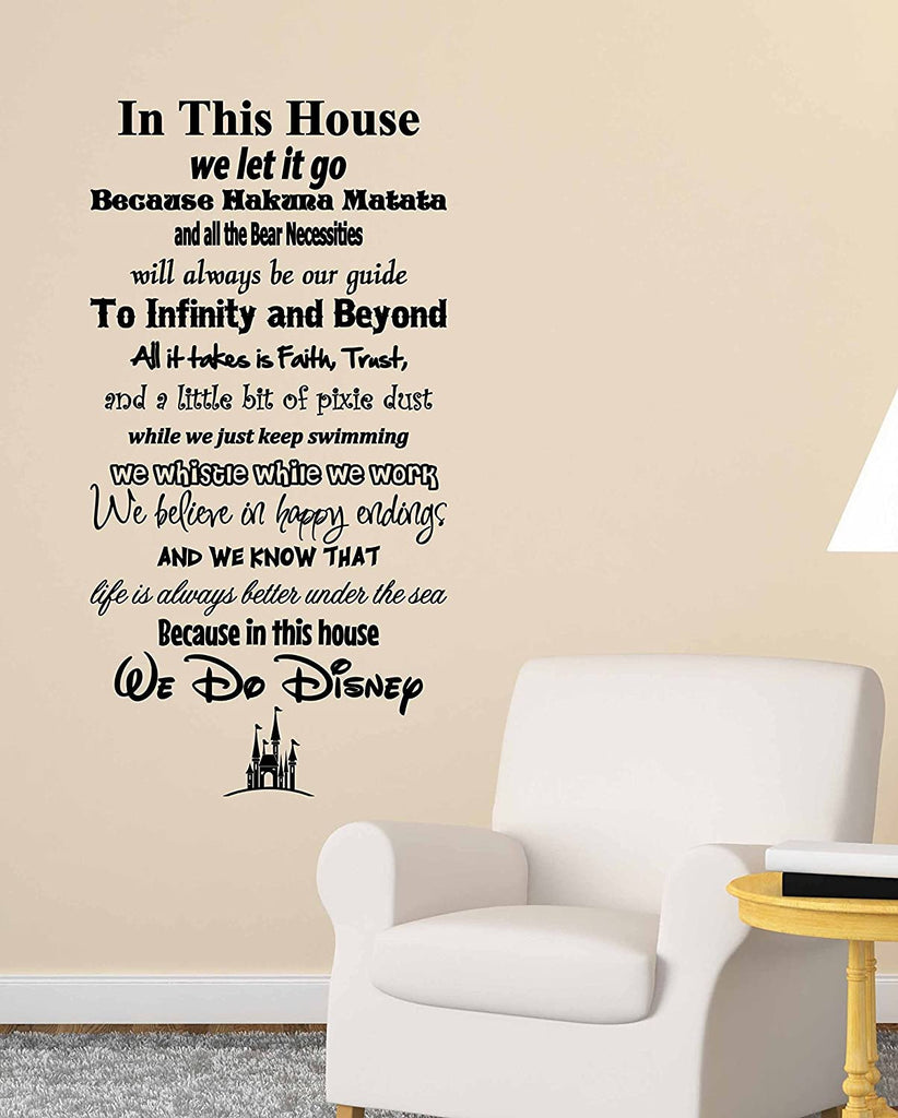 We Do Disney Wall Art. Large Wall Decal for Family Room, Kitchen or Play Room Wall Décor. USA Made Removable Vinyl Stickers and Gifts