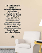 Load image into Gallery viewer, We Do Disney Wall Art. Large Wall Decal for Family Room, Kitchen or Play Room Wall Décor. USA Made Removable Vinyl Stickers and Gifts