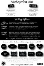 Load image into Gallery viewer, Reusable Chalk Labels - 20 Heart Shapes in 3 Sizes Chalkboard Stickers Wipe Clean and Reuse Organizing, Decorating, Crafts, Personalized Hostess Gifts, Wedding and Party Favors
