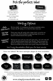 Reusable Chalk Labels - 30 Ticket Shape Adhesive Chalkboard Stickers in 3 Sizes, Light Material with Removable Adhesive and Smooth Writing Surface. Can be Wiped Clean and Reused