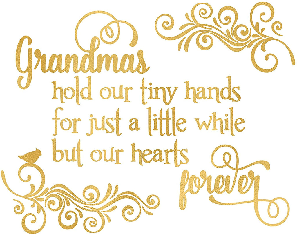 Grandmas Hold Our Hearts - Beautiful Gold Photo Quality Poster Print - Gift for Grandparents, Grandma, Grandmother, and Family - Made in The USA (8x10, Grandma's Heart - Gold)