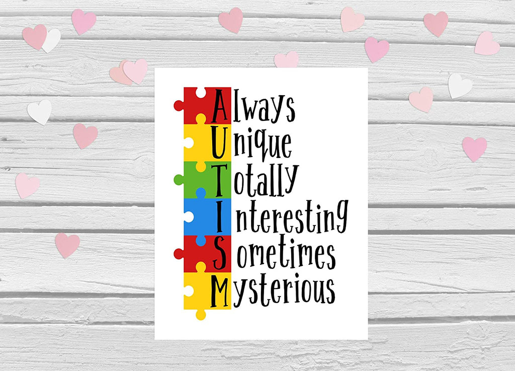 Someone with Autism Has Taught Me Love Needs No Words - Autism Poster Prints Autism Awareness Home Decor Autistic Spectrum (8x10, No Words)