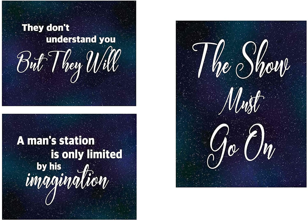 Set of 3 Prints - The Greatest Showman Inspired Artistic Poster Prints Gifts (11x14, Blue Star Set 2)