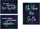 Set of 3 Prints - The Greatest Showman Inspired Artistic Poster Prints Gifts (8x10, Blue Star Set 2)