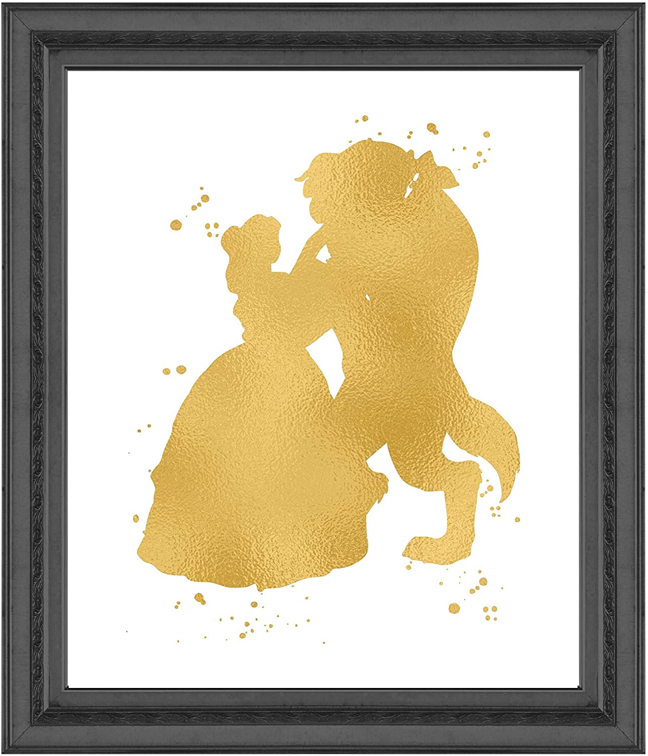 Beauty and the Beast Inspired Rose And Gold Frame Acrylic