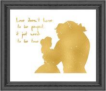 Load image into Gallery viewer, Gold Print Inspired by Beauty and The Beast - Made in USA - Disney Inspired - Home Art Print -Frame not Included (8x10, BBQuote)