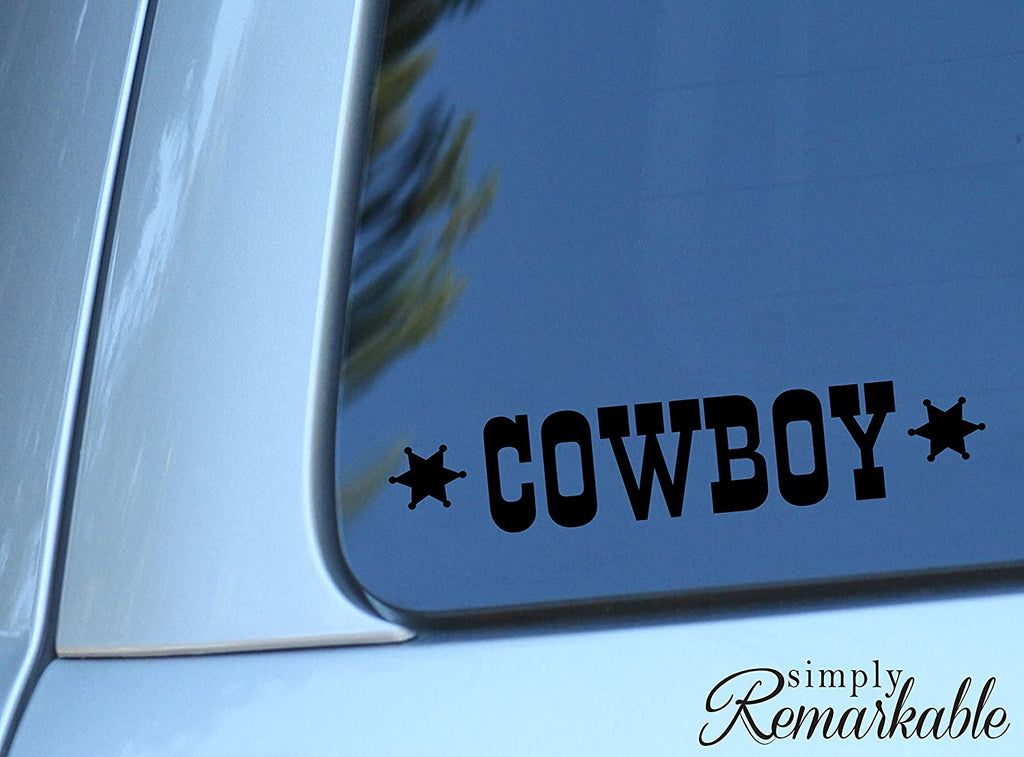 Vinyl Decal Sticker for Computer Wall Car Mac MacBook and More - Cowboy - 8 x 2 inches