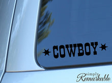 Load image into Gallery viewer, Vinyl Decal Sticker for Computer Wall Car Mac MacBook and More - Cowboy - 8 x 2 inches